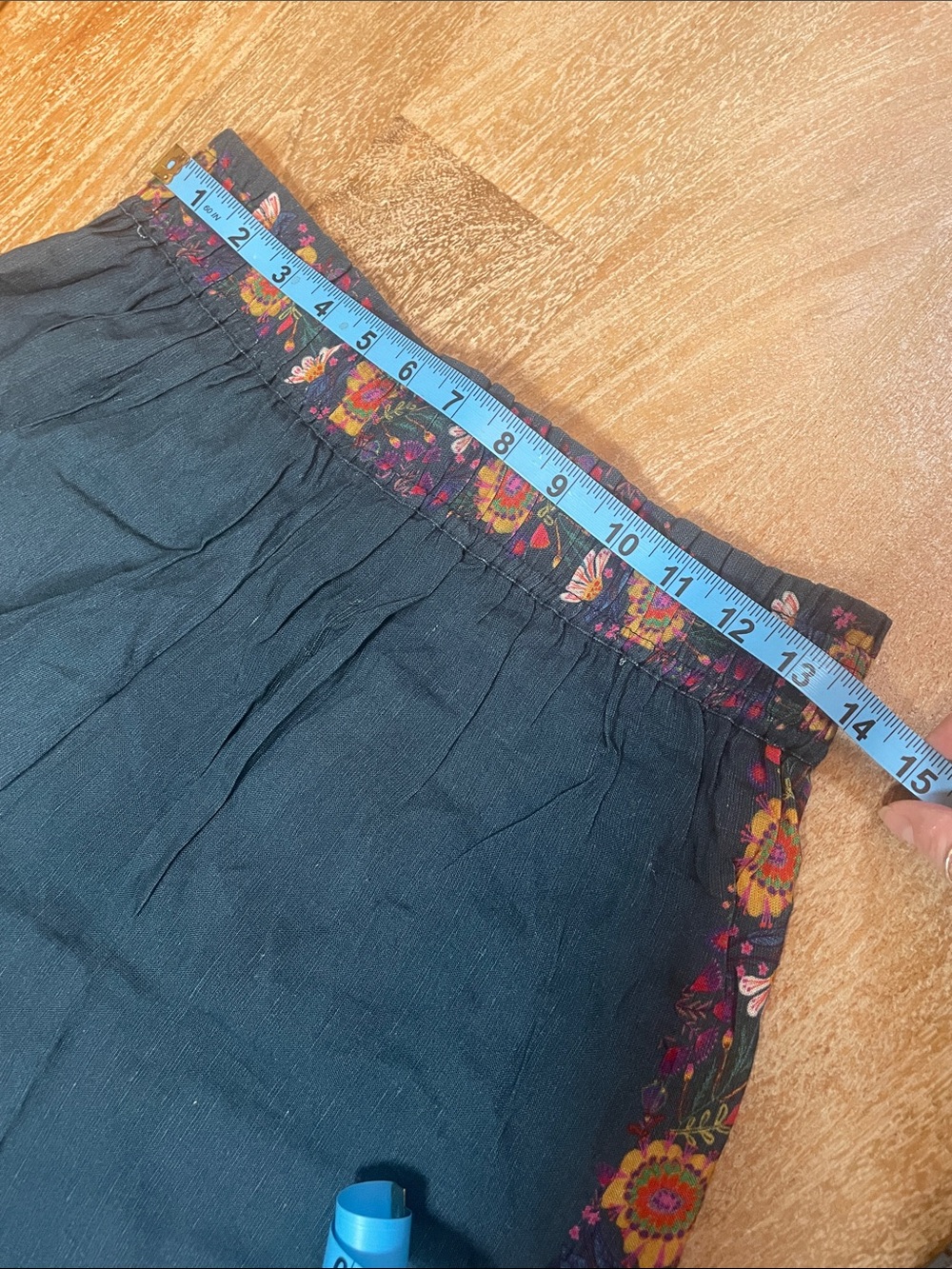 NATURAL LIFE Navy Wide-Leg Pants with Colorful Floral Border - Picture 6 of 9